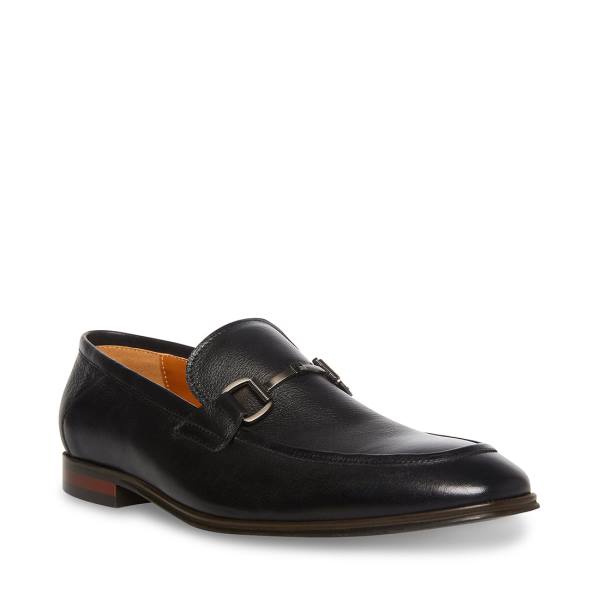 Steve Madden Aahron Lær Loafers Herre Svarte | SM-123WF