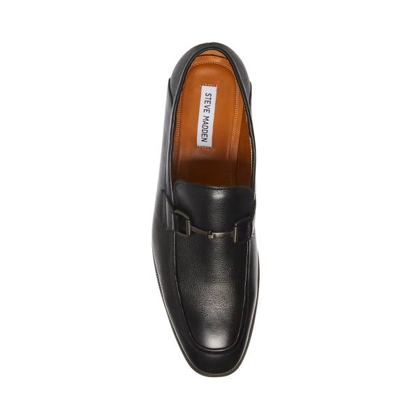 Steve Madden Aahron Lær Loafers Herre Svarte | SM-123WF