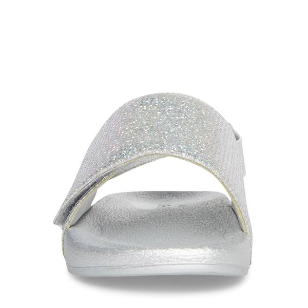 Steve Madden Abrooks Glitter Sandaler Barn Sølv | SM-580XK