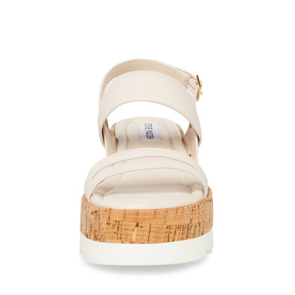 Steve Madden Athena Lær Sandaler Dame Hvite | SM-948YU