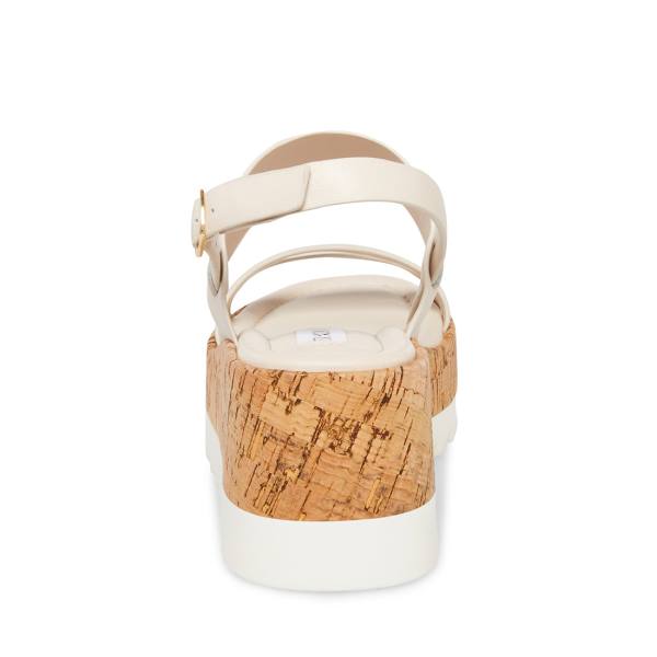 Steve Madden Athena Lær Sandaler Dame Hvite | SM-948YU