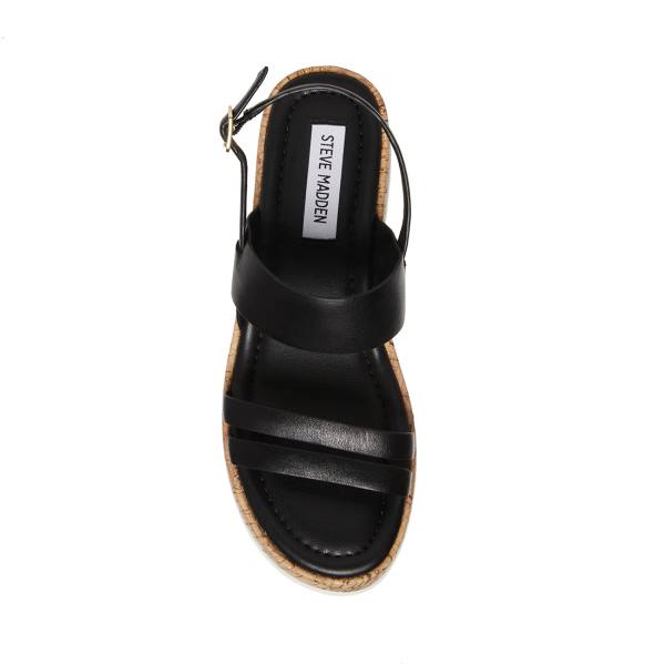Steve Madden Athena Lær Sandaler Dame Svarte | SM-859PA