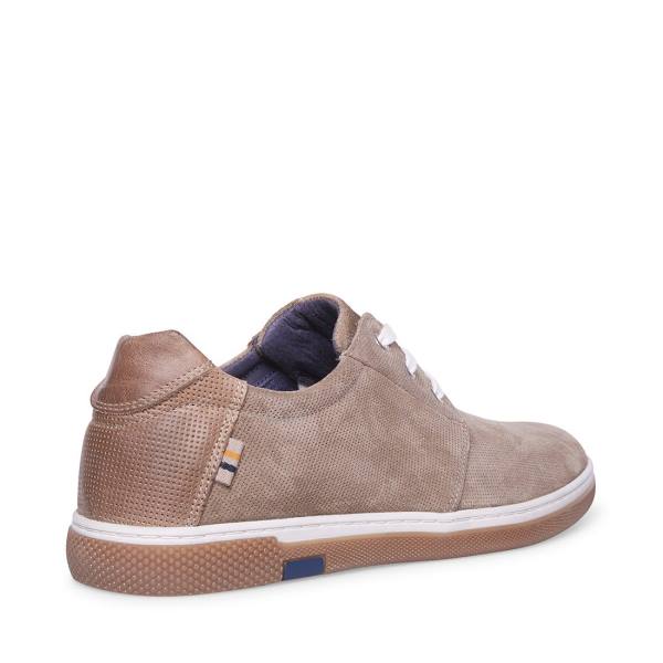 Steve Madden Austinn Tan Semsket Skinn Joggesko Herre Brune | SM-137BN