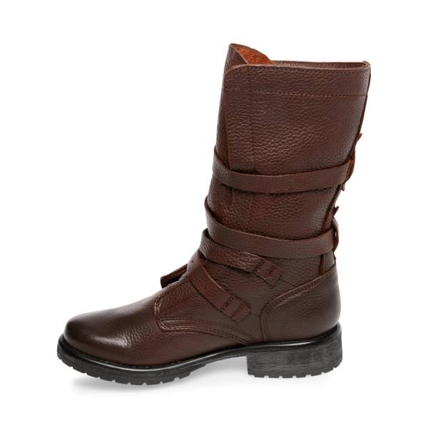 Steve Madden Banddit Lær Ankelstøvletter Dame Brune | SM-263NH