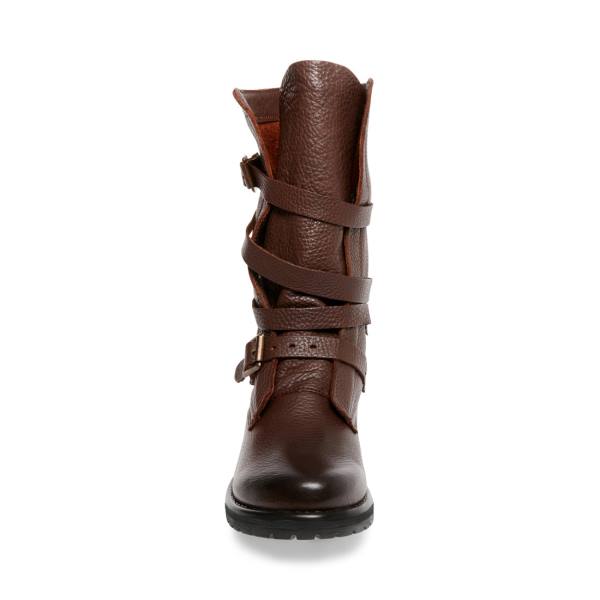 Steve Madden Banddit Lær Ankelstøvletter Dame Brune | SM-263NH