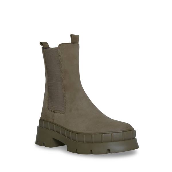 Steve Madden Barclay Lær Ankelstøvletter Dame Grønn | SM-165RJ