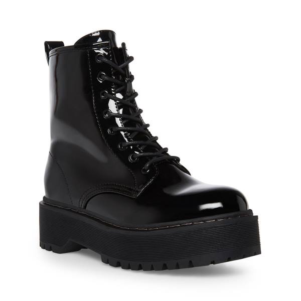 Steve Madden Bettyy Patent Ankelstøvletter Dame Svarte | SM-051DG