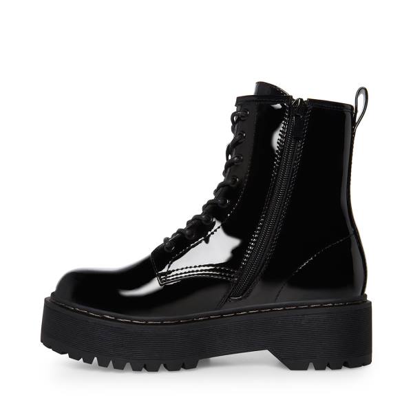 Steve Madden Bettyy Patent Ankelstøvletter Dame Svarte | SM-051DG