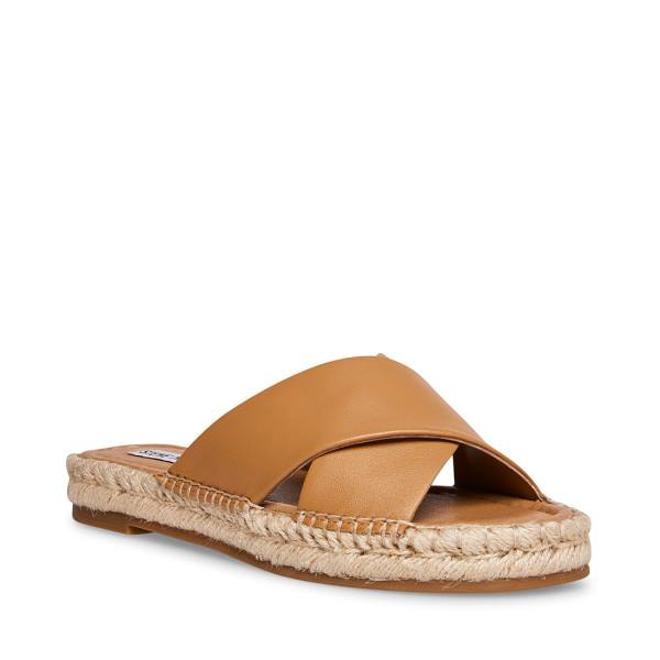 Steve Madden Brienna Tan Lær Sandaler Dame Brune | SM-538HI