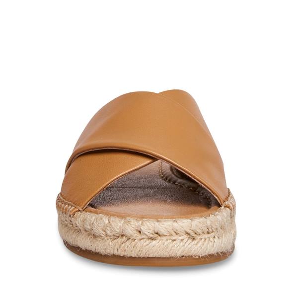 Steve Madden Brienna Tan Lær Sandaler Dame Brune | SM-538HI