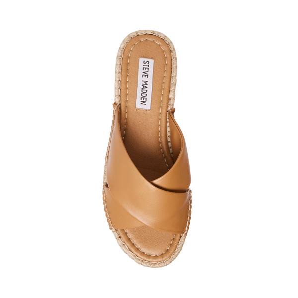 Steve Madden Brienna Tan Lær Sandaler Dame Brune | SM-538HI
