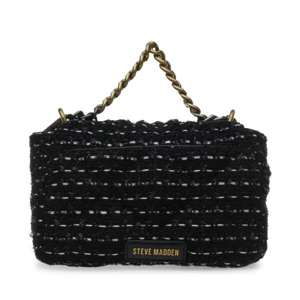 Steve Madden Bterra Tweed Crossbody Veske Dame Svarte | SM-087SV