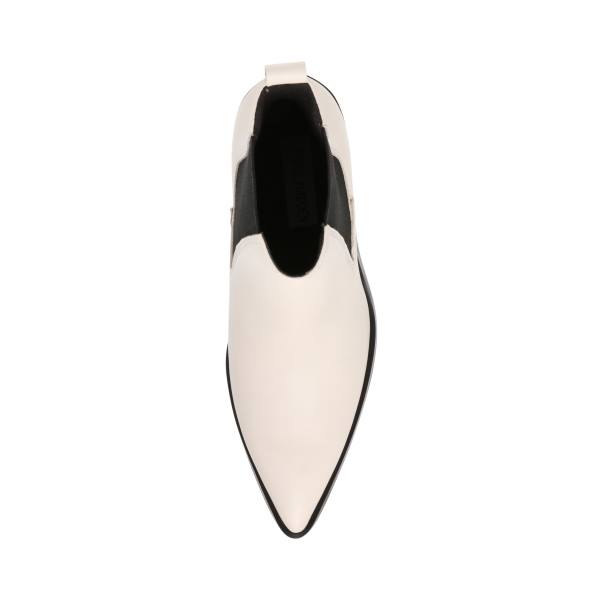 Steve Madden Caution Bone Lær Ankelstøvletter Dame Beige | SM-729TV