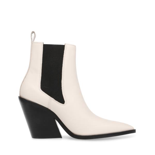 Steve Madden Caution Bone Lær Ankelstøvletter Dame Beige | SM-729TV