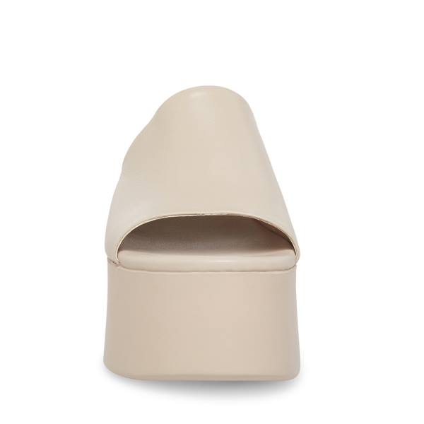 Steve Madden Christa Bone Lær Sandaler Dame Beige | SM-859DE