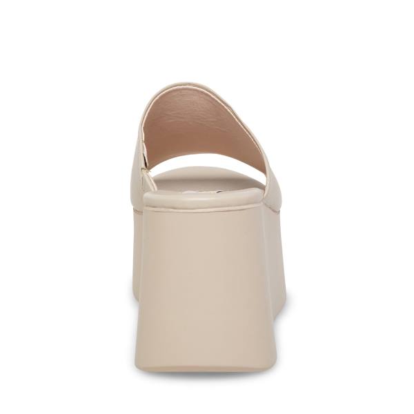 Steve Madden Christa Bone Lær Sandaler Dame Beige | SM-859DE