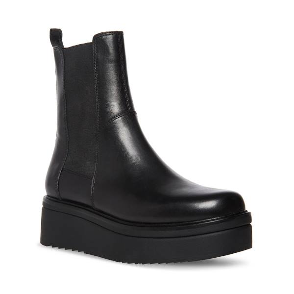 Steve Madden Clarisa Lær Ankelstøvletter Dame Svarte | SM-594FI