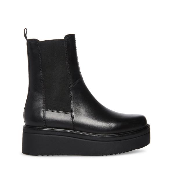 Steve Madden Clarisa Lær Ankelstøvletter Dame Svarte | SM-594FI