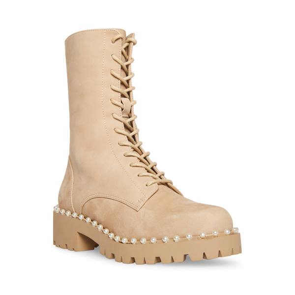 Steve Madden Conrad Bone Nubuck Ankelstøvletter Dame Beige | SM-594MF