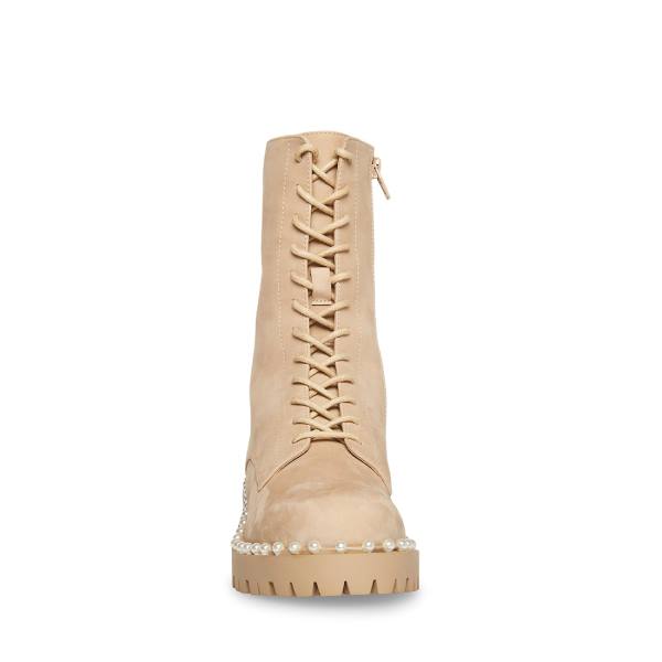 Steve Madden Conrad Bone Nubuck Ankelstøvletter Dame Beige | SM-594MF