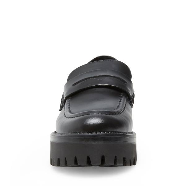 Steve Madden Crew Box Loafers Dame Svarte | SM-468SA