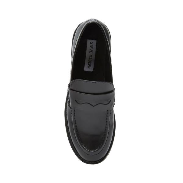 Steve Madden Crew Box Loafers Dame Svarte | SM-468SA