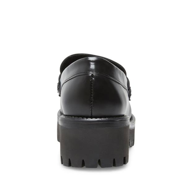 Steve Madden Crew Box Loafers Dame Svarte | SM-468SA