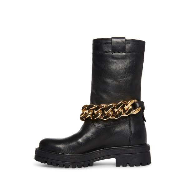 Steve Madden Devotion Lær Ankelstøvletter Dame Svarte | SM-305NZ