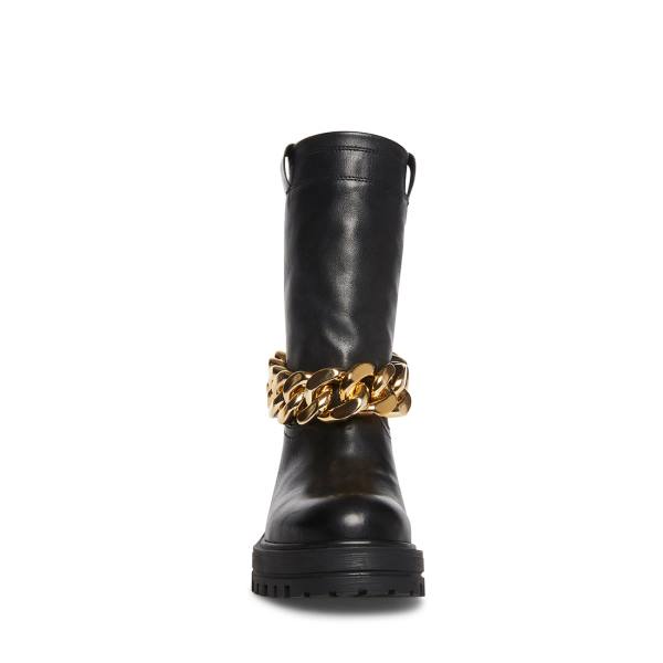 Steve Madden Devotion Lær Ankelstøvletter Dame Svarte | SM-305NZ