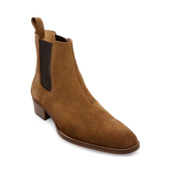 Steve Madden Dex Tan Semsket Skinn Støvler Herre Brune | SM-094TD
