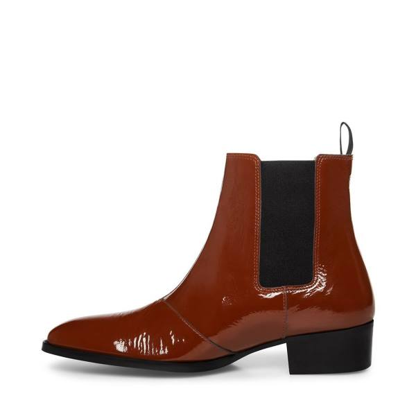 Steve Madden Dex-l Cognac Patent Støvler Herre Brune | SM-598VT