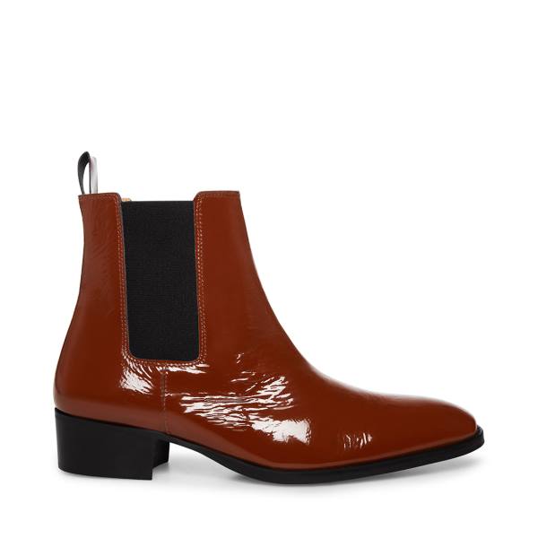 Steve Madden Dex-l Cognac Patent Støvler Herre Brune | SM-598VT
