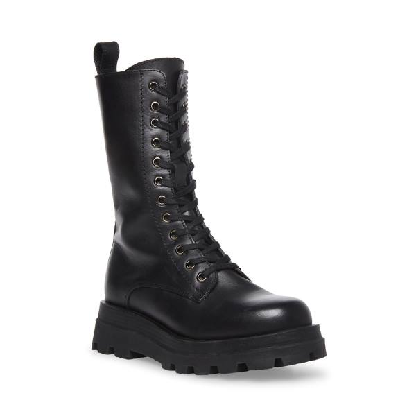 Steve Madden Ebba Lær Ankelstøvletter Dame Svarte | SM-389GR