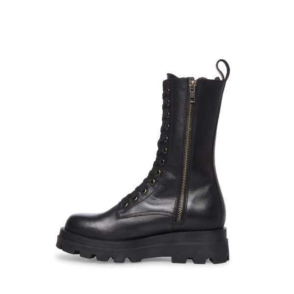 Steve Madden Ebba Lær Ankelstøvletter Dame Svarte | SM-389GR