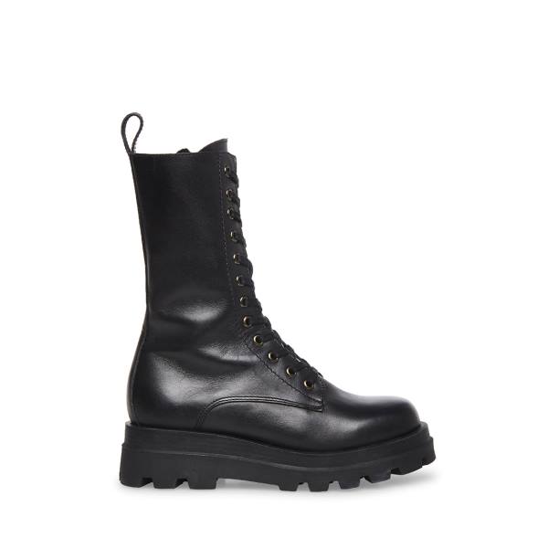 Steve Madden Ebba Lær Ankelstøvletter Dame Svarte | SM-389GR