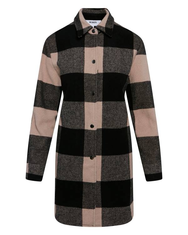 Steve Madden Eldridge Plaid Lt Taupe Frakker Dame Lyse Grå Brune | SM-520DZ