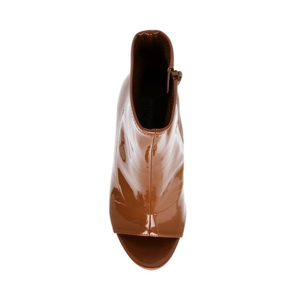 Steve Madden Elettra Cognac Patent Ankelstøvletter Dame Brune | SM-921MS