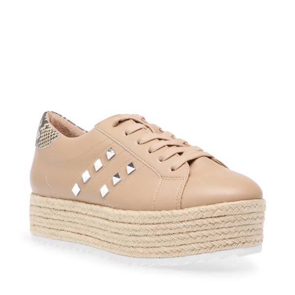 Steve Madden Elodie Tan Flate Sko Dame Brune Multicolor | SM-681KE