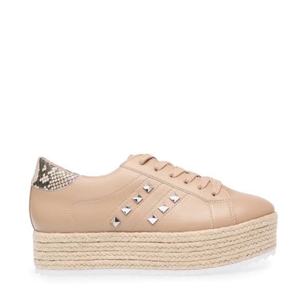 Steve Madden Elodie Tan Flate Sko Dame Brune Multicolor | SM-681KE
