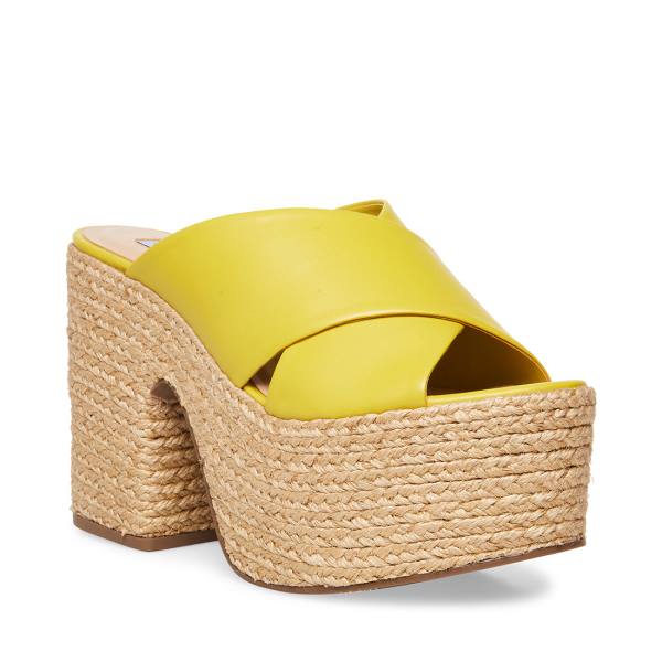 Steve Madden Elzie Heel Høye Hæler Dame Gul | SM-071YV