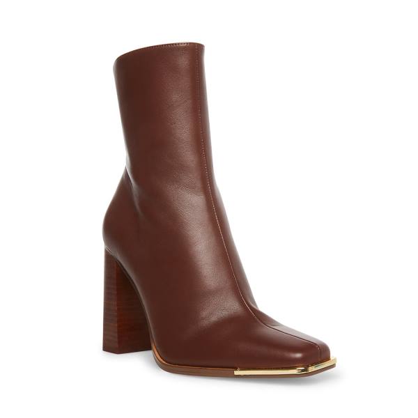 Steve Madden Falcon Lær Ankelstøvletter Dame Brune | SM-540UY