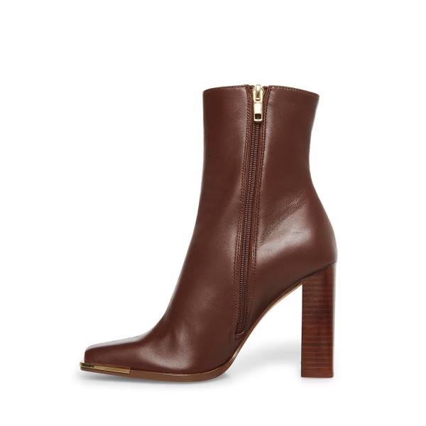 Steve Madden Falcon Lær Ankelstøvletter Dame Brune | SM-540UY