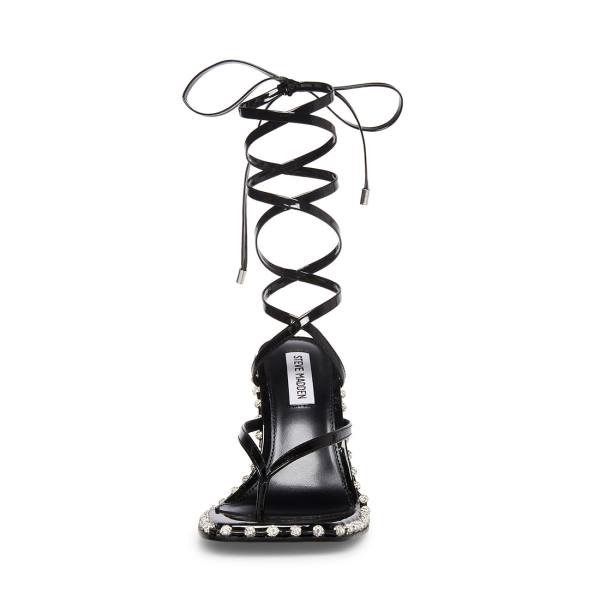 Steve Madden Fancille Patent Heel Høye Hæler Dame Svarte | SM-267KI