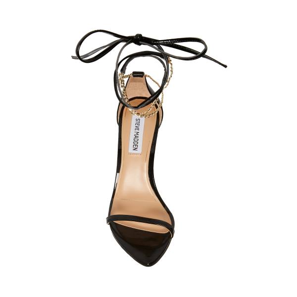 Steve Madden Fizzed Patent Heel Høye Hæler Dame Svarte | SM-570RA