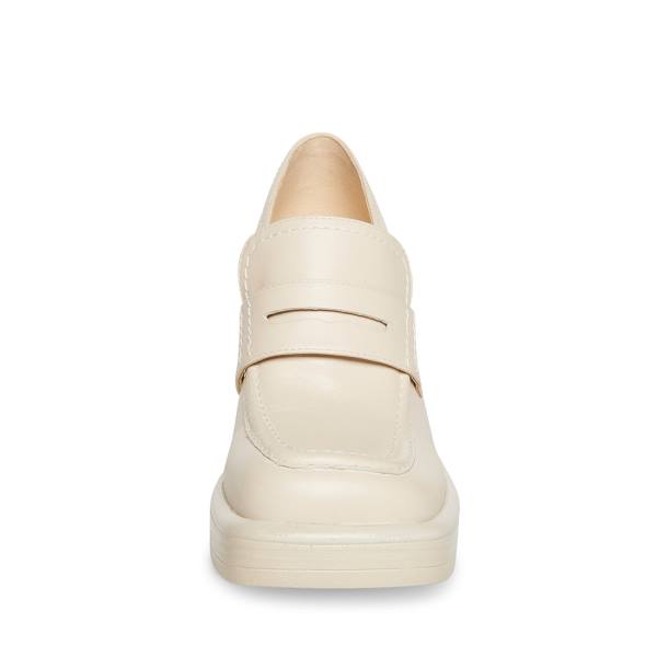 Steve Madden Fulfill Bone Lær Loafers Dame Beige | SM-147XI