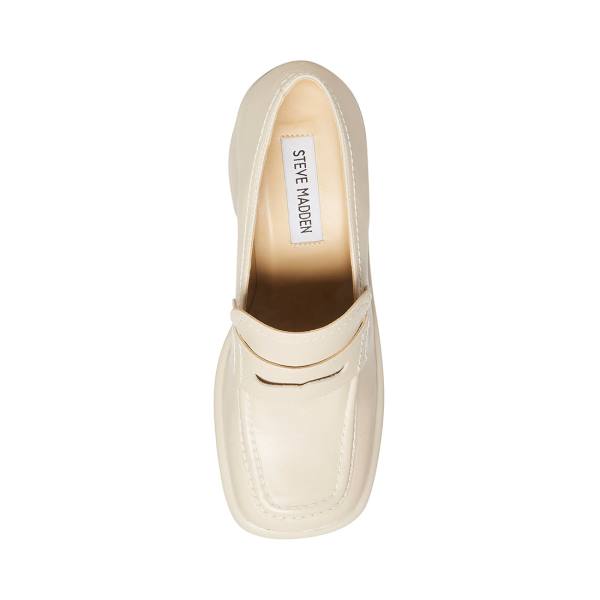 Steve Madden Fulfill Bone Lær Loafers Dame Beige | SM-147XI