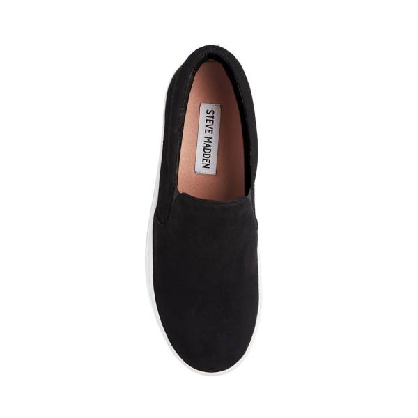 Steve Madden Gills Semsket Skinn Joggesko Dame Svarte | SM-850DA