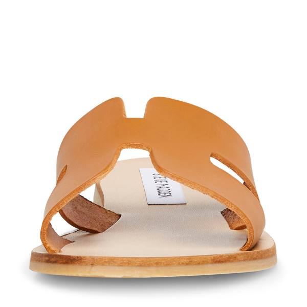 Steve Madden Greece Cognac Lær Sandaler Dame Brune | SM-109UY