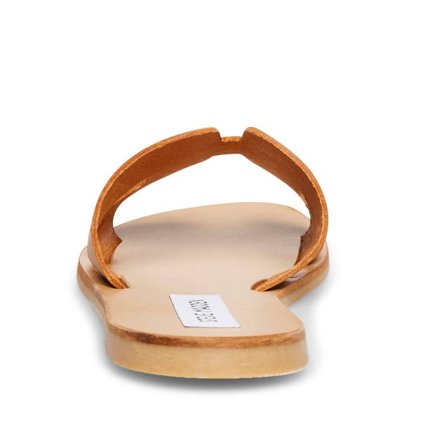 Steve Madden Greece Cognac Lær Sandaler Dame Brune | SM-109UY
