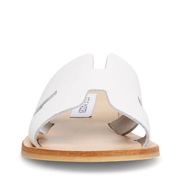 Steve Madden Greece Lær Sandaler Dame Hvite | SM-071DQ